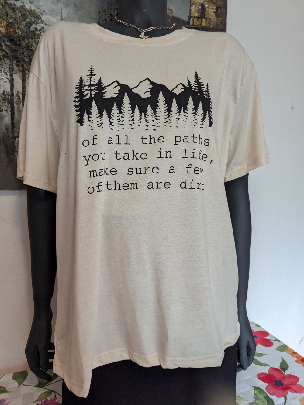Classic Cream Graphic Tee - Nature Quote